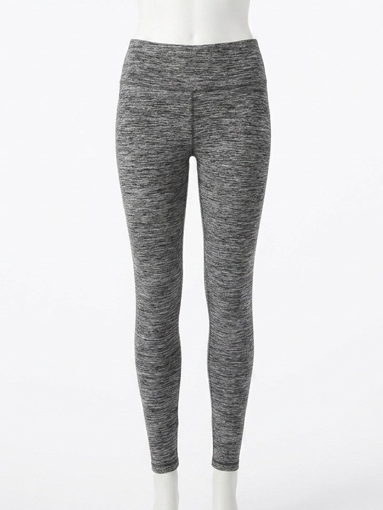 Pants - Space Dye Gray Heathered Leggings High Waisted Athletic Pants Size M